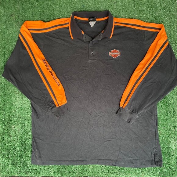 Harley-Davidson Other - Vintage Y2K Harley Davidson Rugby Polo Punk Biker Logo Shirt